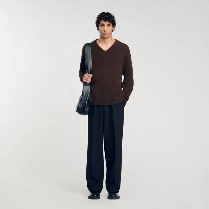 Men Sweaters and Cardigans SANDRO Chunky Knit Sweater Brown