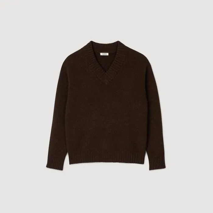 Men Sweaters and Cardigans SANDRO Chunky Knit Sweater Brown Men Sweaters and Cardigans SANDRO Chunky Knit Sweater Brown