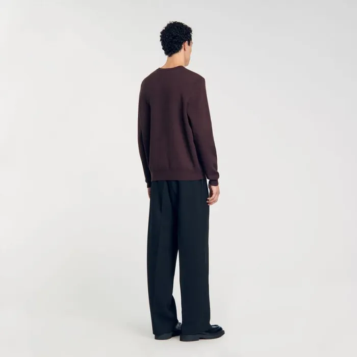 Men Sweaters and Cardigans SANDRO Floral Sweatshirt Chocolate