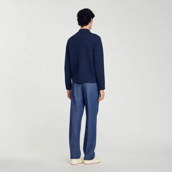 Men Sweaters and Cardigans SANDRO Knit Jacket Midnight Blue