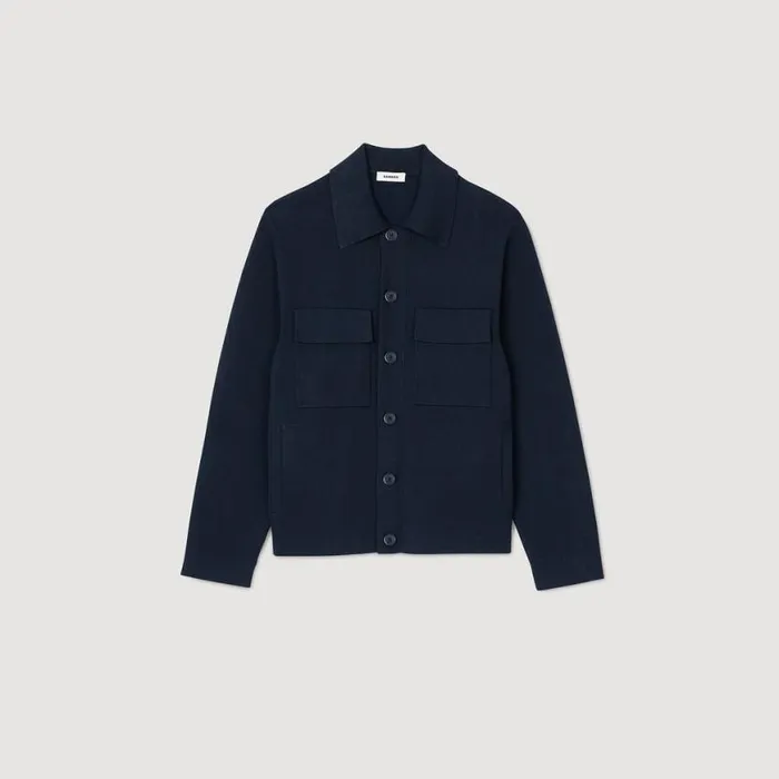 Men Sweaters and Cardigans SANDRO Knit Jacket Midnight Blue