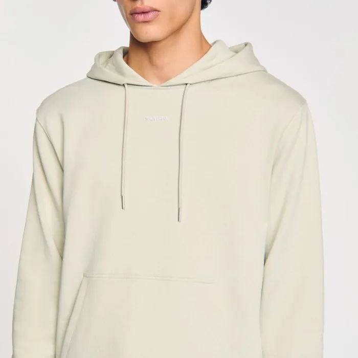 Men Sweaters and Cardigans SANDRO Logo Hoodie Light Kaki