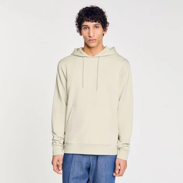 Men Sweaters and Cardigans SANDRO Logo Hoodie Light Kaki