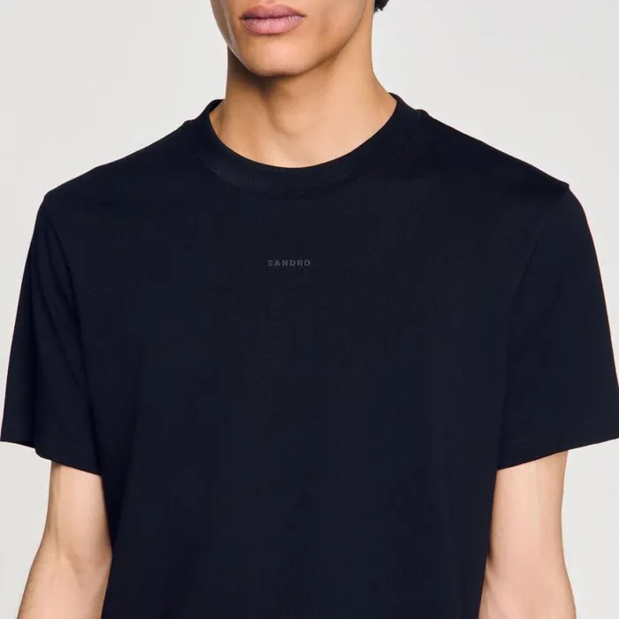 Men Tshirts and Polos SANDRO Cotton Tshirt With Logo Black
