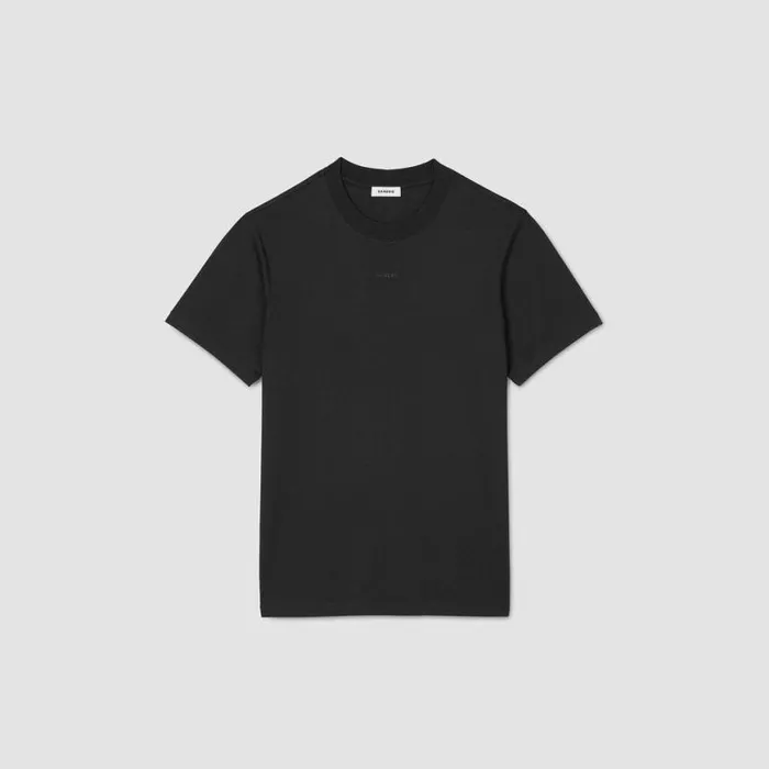 Men Tshirts and Polos SANDRO Cotton Tshirt With Logo Black