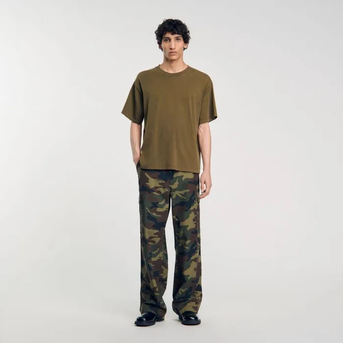 Men Tshirts and Polos SANDRO Fadedeffect Tshirt Olive Green