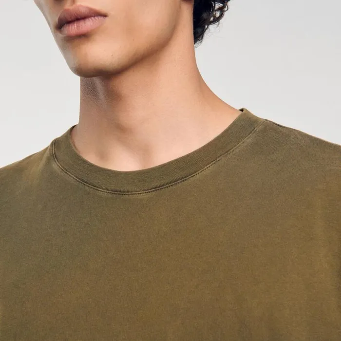 Men Tshirts and Polos SANDRO Fadedeffect Tshirt Olive Green