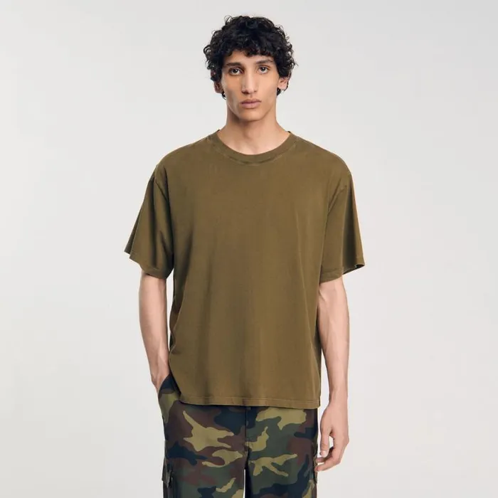 Men Tshirts and Polos SANDRO Fadedeffect Tshirt Olive Green
