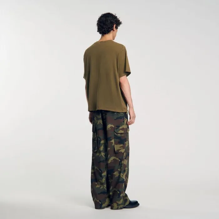 Men Tshirts and Polos SANDRO Fadedeffect Tshirt Olive Green