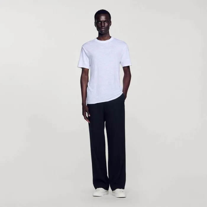 Men Tshirts and Polos SANDRO Linen Tshirt White