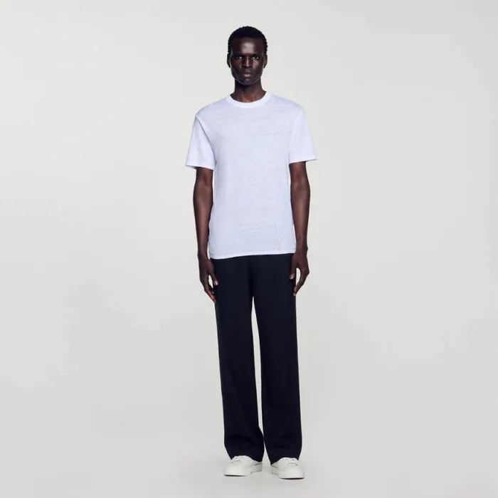 Men Tshirts and Polos SANDRO Linen Tshirt White