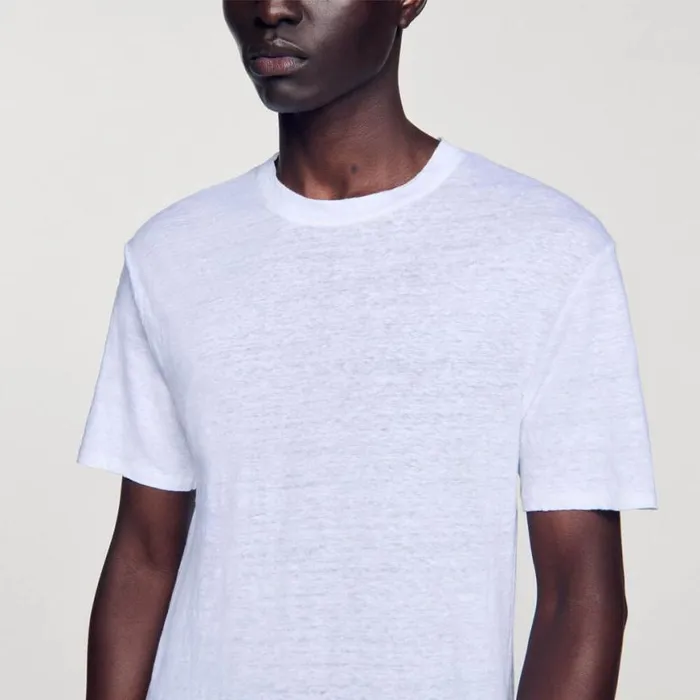Men Tshirts and Polos SANDRO Linen Tshirt White