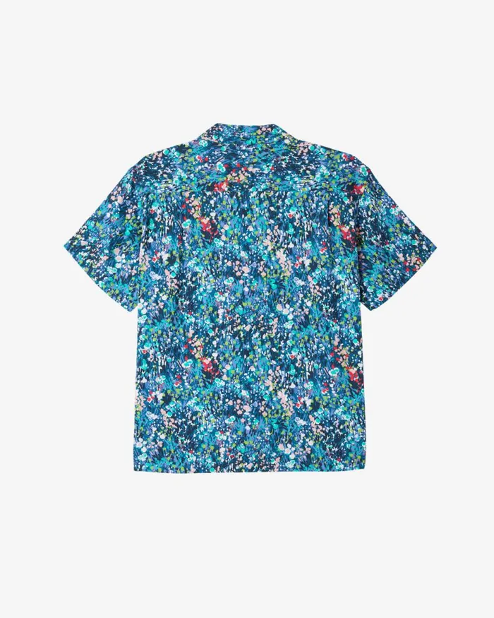 Men THE GARDEN SHIRT Teal Blue Multi OBEY Clothing TOPS
