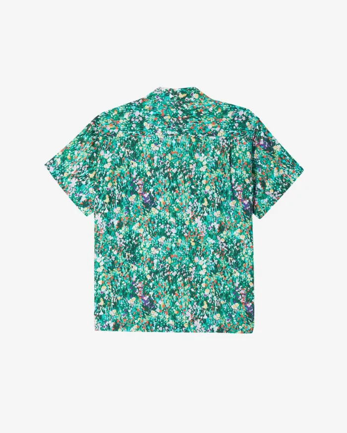Men THE GARDEN SHIRT Teal Blue Multi OBEY Clothing TOPS