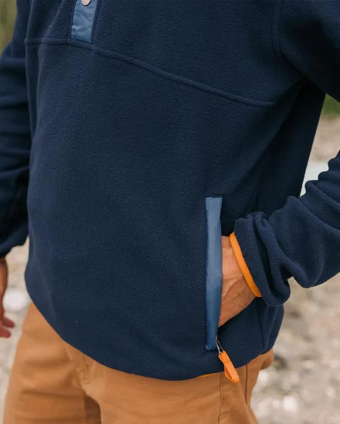 Men Tops Passenger Adrift Recycled Polar Fleece Deep Navy Deep Navy