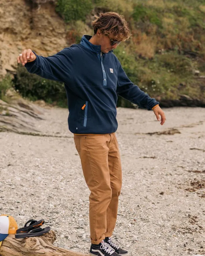 Men Tops Passenger Adrift Recycled Polar Fleece Deep Navy Deep Navy