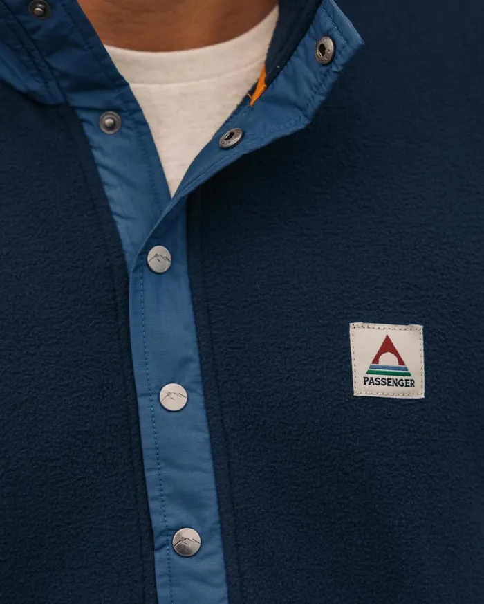 Men Tops Passenger Adrift Recycled Polar Fleece Deep Navy Deep Navy