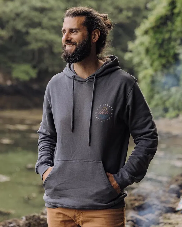 Men Tops Passenger Escapism Recycled Cotton Hoodie Faded Black Faded Black