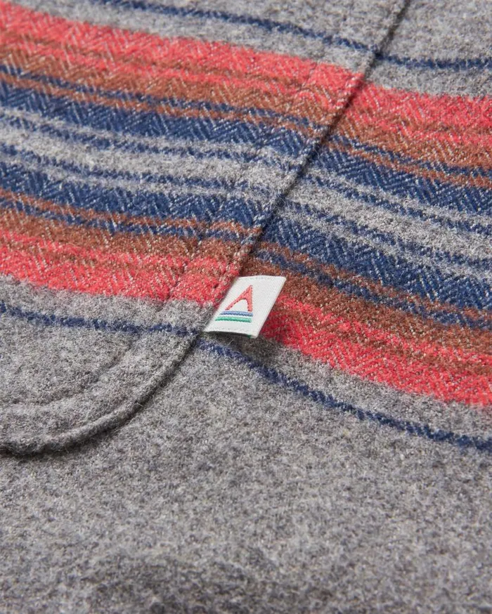 Men Tops Passenger Freestyle SherpaLined Overshirt Grey Marl Stripe Grey Marl Stripe