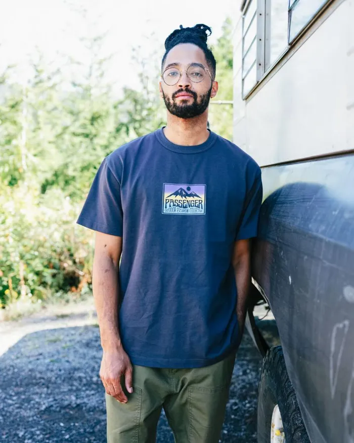 Men Tops Passenger Grounded Organic Relaxed Fit TShirt Charcoal Charcoal