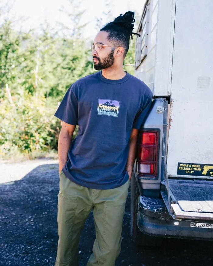 Men Tops Passenger Grounded Organic Relaxed Fit TShirt Charcoal Charcoal