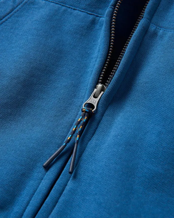 Men Tops Passenger Heritage Full Zip Recycled Cotton Hoodie Dark Denim Dark Denim