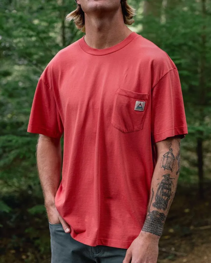 Men Tops Passenger Heritage Recycled Relaxed Fit TShirt Cardinal Cardinal