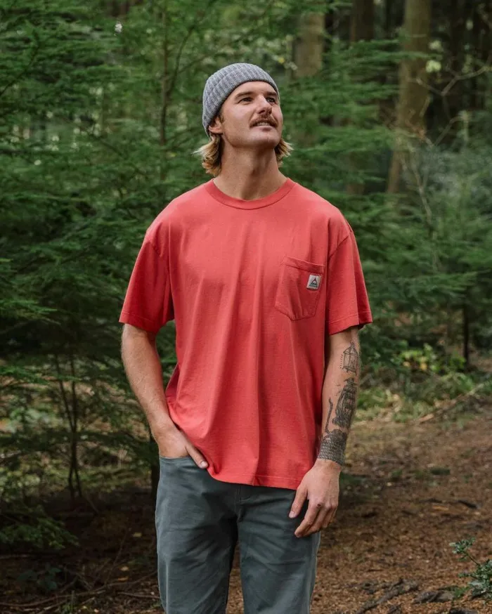 Men Tops Passenger Heritage Recycled Relaxed Fit TShirt Cardinal Cardinal