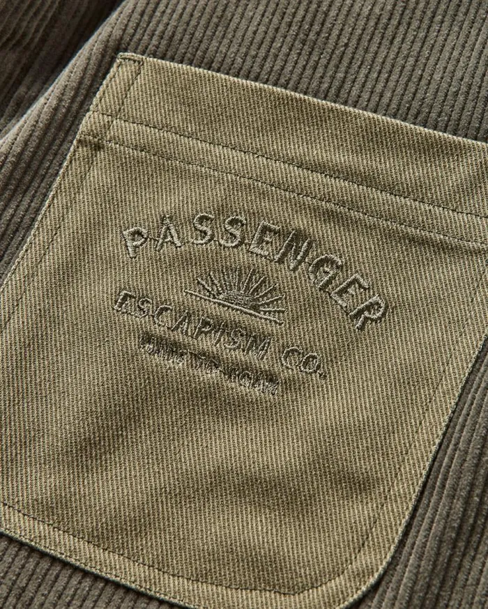 Men Tops Passenger Kodiak Sherpa Lined Cord Overshirt Dusty Olive Dusty Olive
