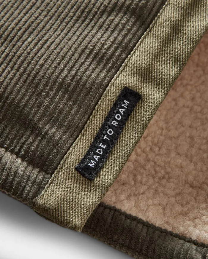 Men Tops Passenger Kodiak Sherpa Lined Cord Overshirt Dusty Olive Dusty Olive