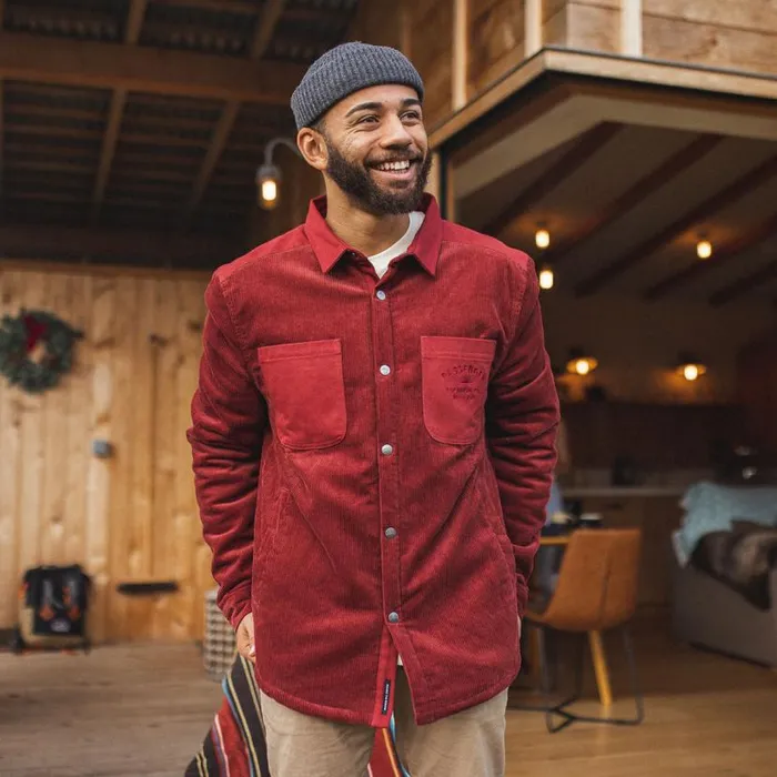 Men Tops Passenger Kodiak Sherpa Lined Cord Overshirt Russet Brown Russet Brown