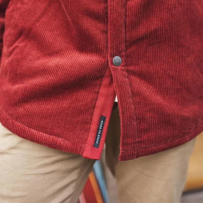 Men Tops Passenger Kodiak Sherpa Lined Cord Overshirt Russet Brown Russet Brown