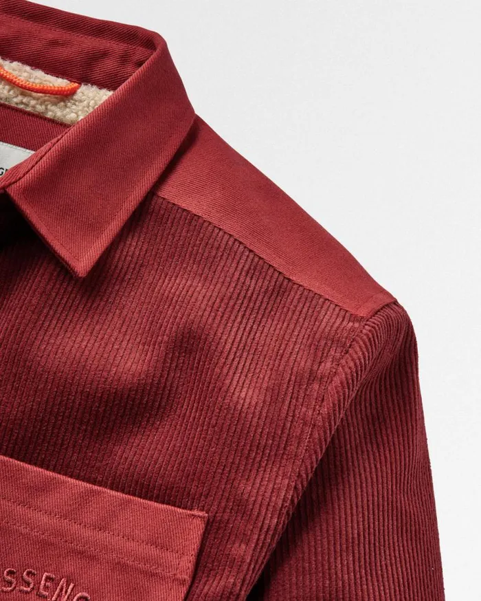 Men Tops Passenger Kodiak Sherpa Lined Cord Overshirt Russet Brown Russet Brown