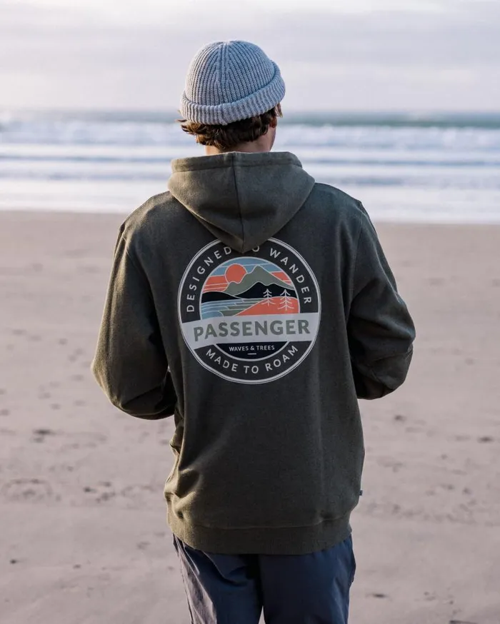 Men Tops Passenger Odyssey Organic Cotton Hoodie Khaki Marl Khaki Marl