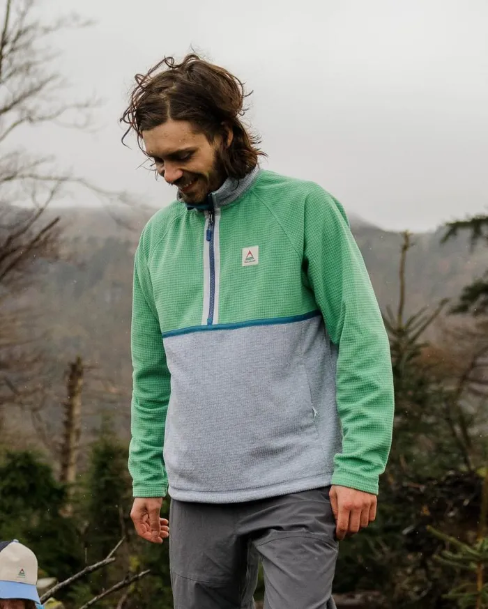 Men Tops Passenger Overlook Recycled Grid Polar Fleece Green SpruceGrey Marl Green Sprucegrey Marl