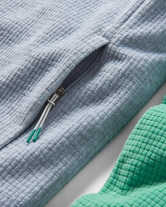 Men Tops Passenger Overlook Recycled Grid Polar Fleece Green SpruceGrey Marl Green Sprucegrey Marl