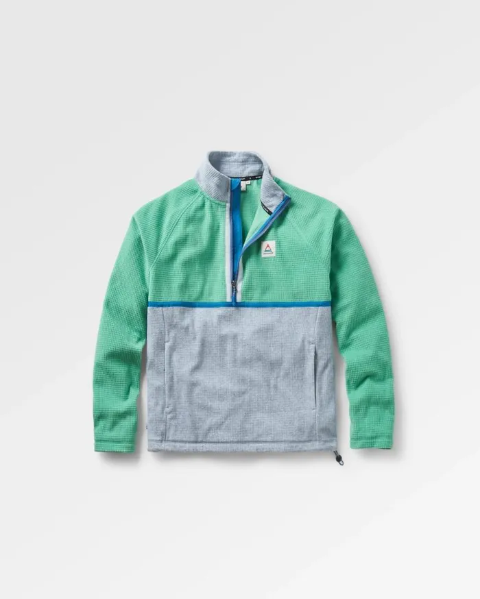 Men Tops Passenger Overlook Recycled Grid Polar Fleece Green SpruceGrey Marl Green Sprucegrey Marl