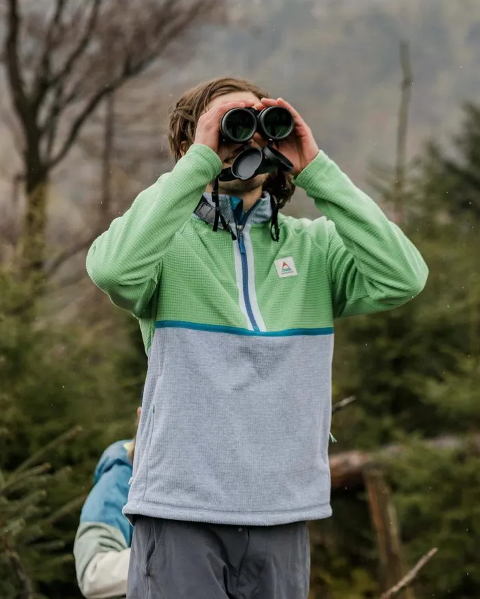 Men Tops Passenger Overlook Recycled Grid Polar Fleece Green SpruceGrey Marl Green Sprucegrey Marl