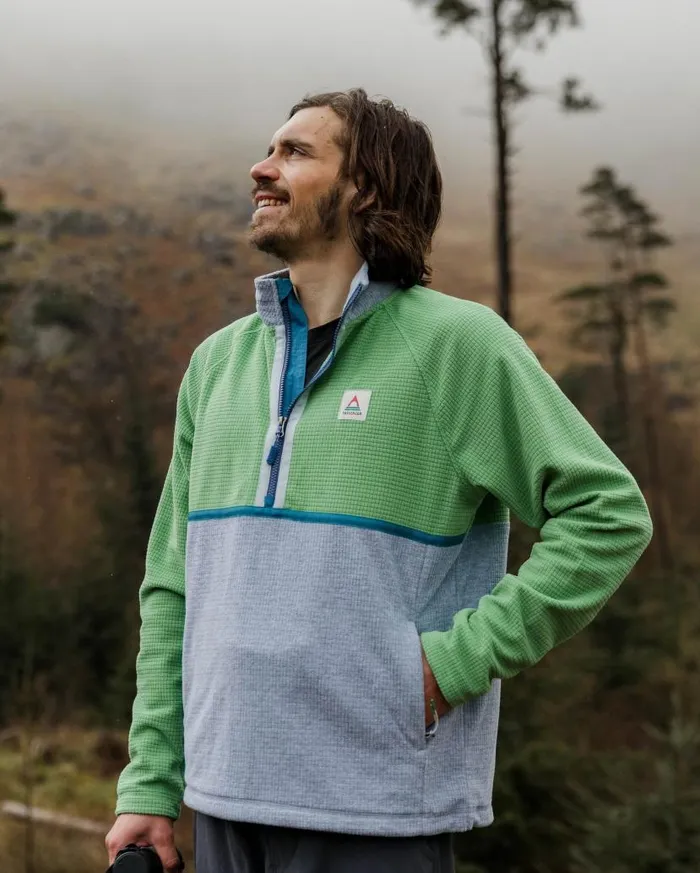 Men Tops Passenger Overlook Recycled Grid Polar Fleece Green SpruceGrey Marl Green Sprucegrey Marl