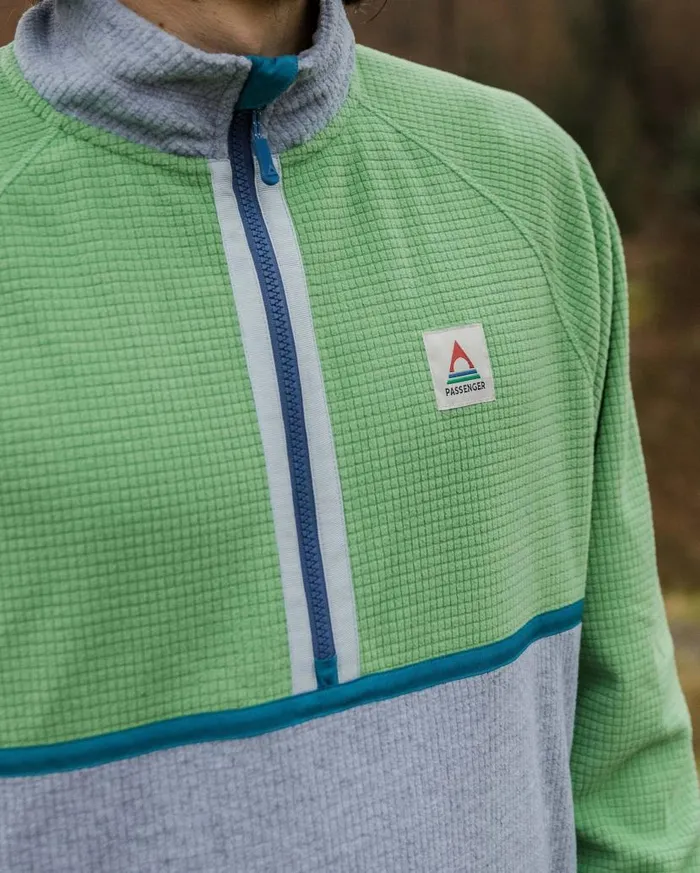 Men Tops Passenger Overlook Recycled Grid Polar Fleece Green SpruceGrey Marl Green Sprucegrey Marl