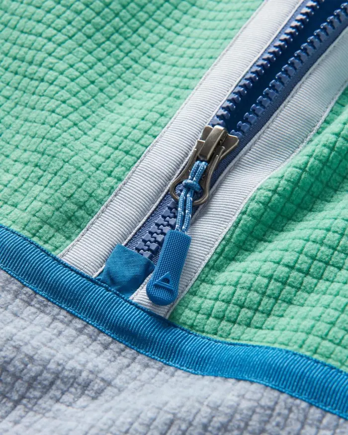 Men Tops Passenger Overlook Recycled Grid Polar Fleece Green SpruceGrey Marl Green Sprucegrey Marl