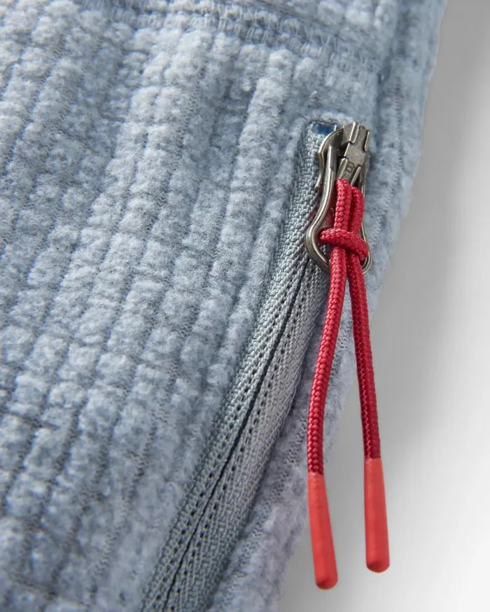 Men Tops Passenger Point Recycled Grid Polar Fleece Hoodie Grey Marl Grey Marl