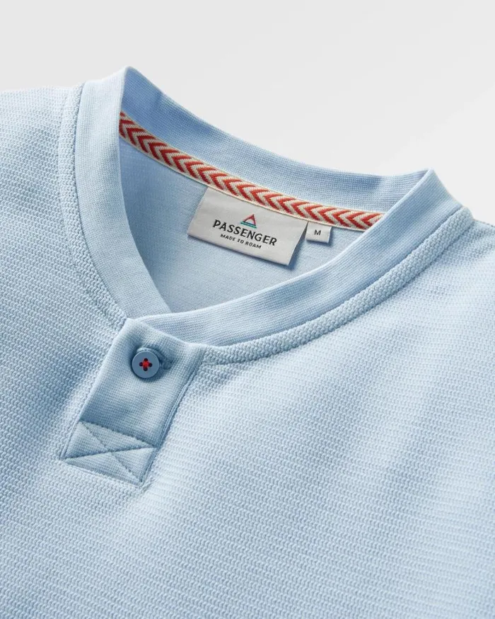 Men Tops Passenger Stream Button Up Henley Pale Blue Pale Blue