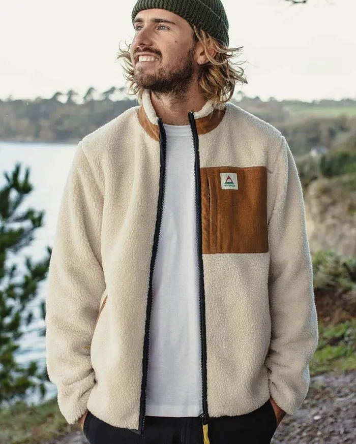 Men Tops Passenger Trekker Recycled DeepPile Sherpa Fleece Warm Ivory Warm Ivory
