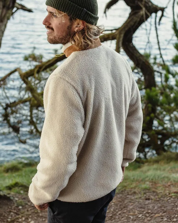 Men Tops Passenger Trekker Recycled DeepPile Sherpa Fleece Warm Ivory Warm Ivory