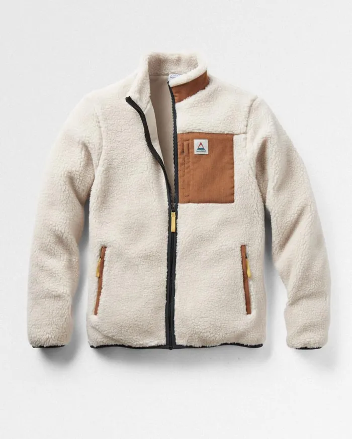 Men Tops Passenger Trekker Recycled DeepPile Sherpa Fleece Warm Ivory Warm Ivory