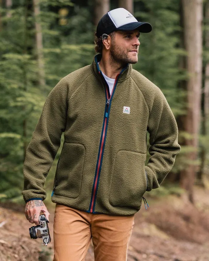 Men Tops Passenger Tripper 20 Full Zip Recycled Sherpa Fleece Khaki Khaki