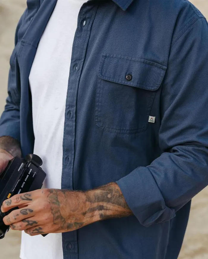 Men Tops Passenger Vision Organic Cotton Shirt Dark Denim Dark Denim