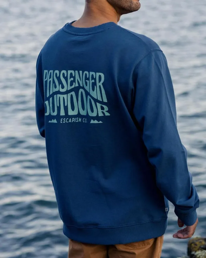 Men Tops Passenger Yuca Recycled Cotton Sweatshirt Dark Denim Dark Denim