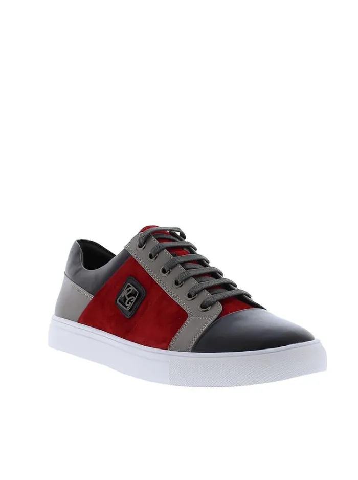 Men TRIXIE C LACE UP SNEAKER Red Robert Graham Shoes